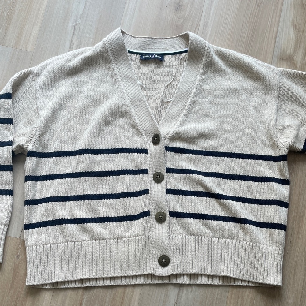 Nautica stripe cardigan